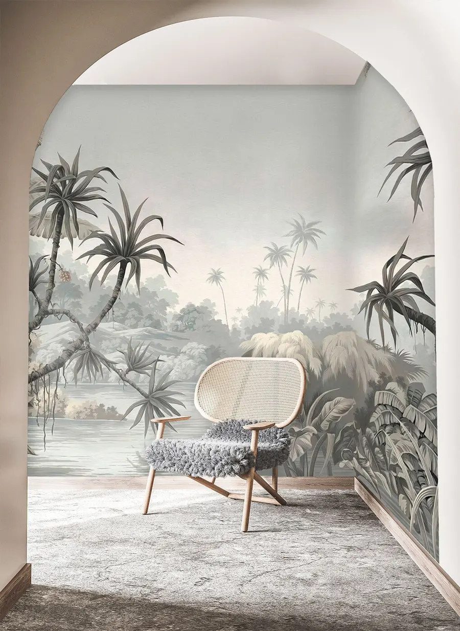 wall murals Зелено тропско лишће u97408