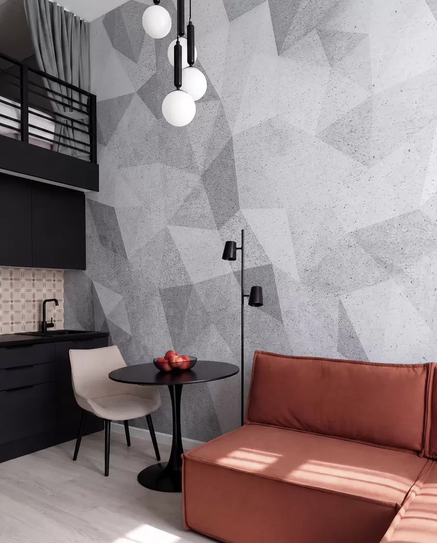 wall murals Сажетак 3Д полигони Грунге Лофт u97336