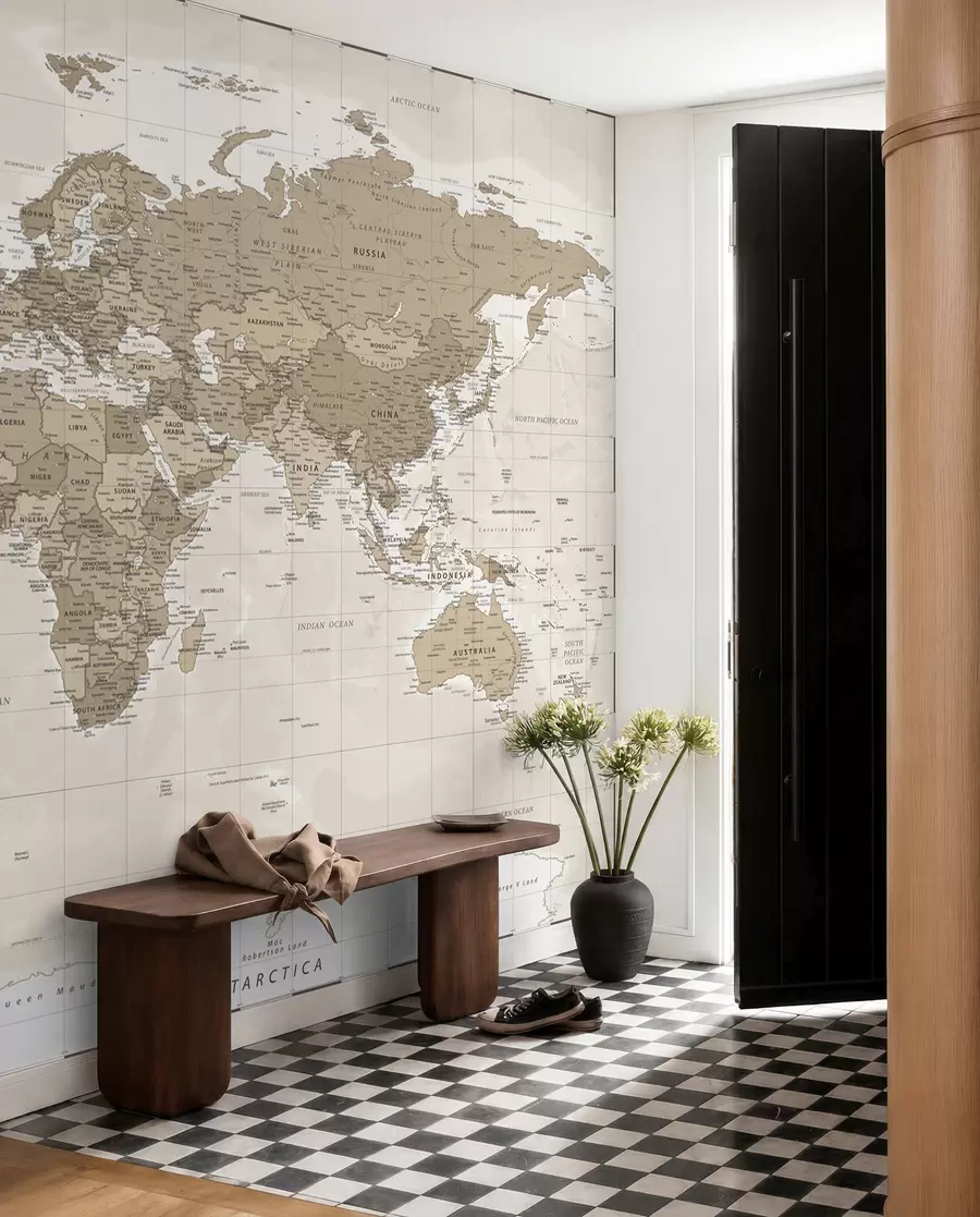 wall murals Винтаге мапа света у поткровљу u97342