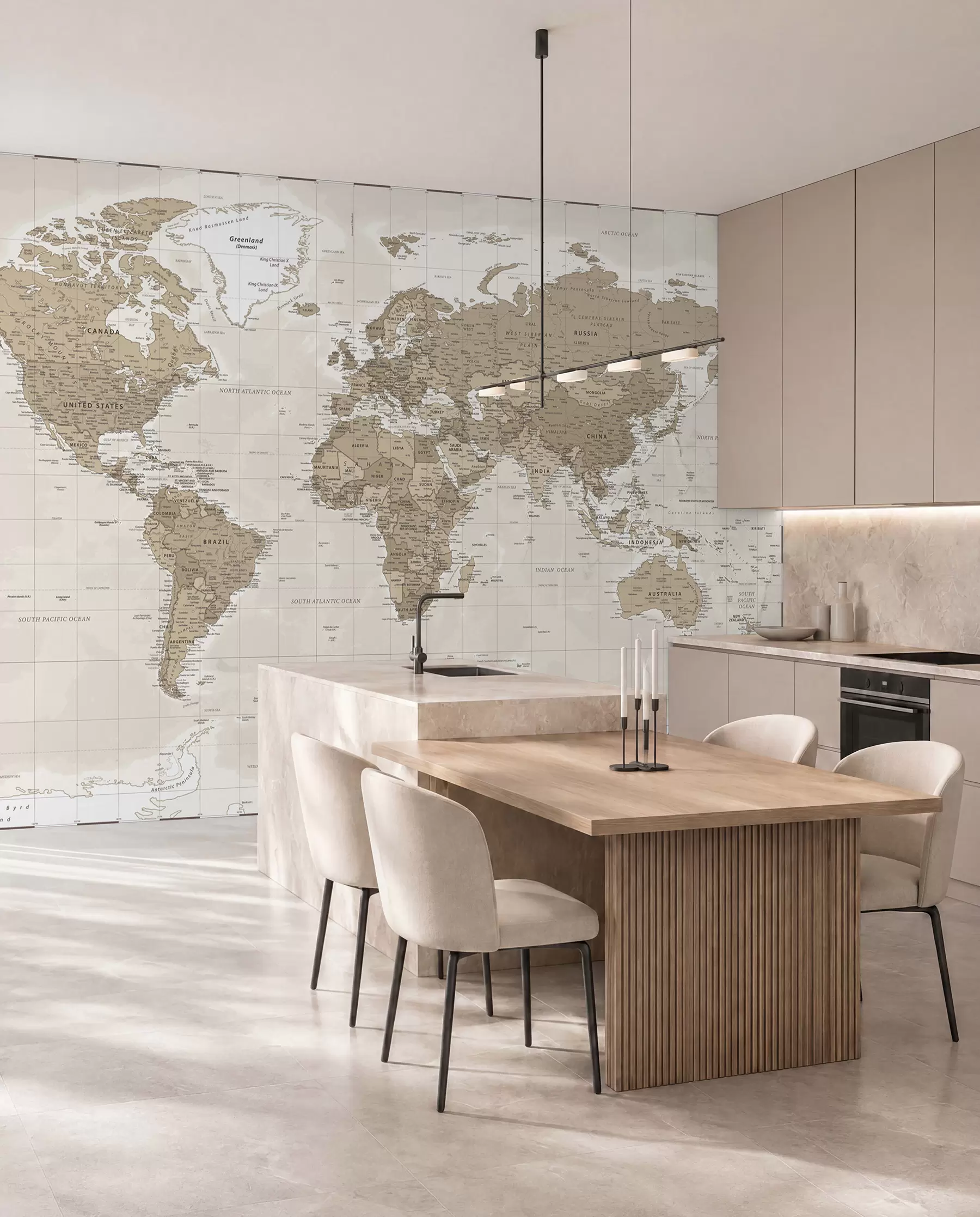 wall murals Винтаге мапа света у поткровљу u97342