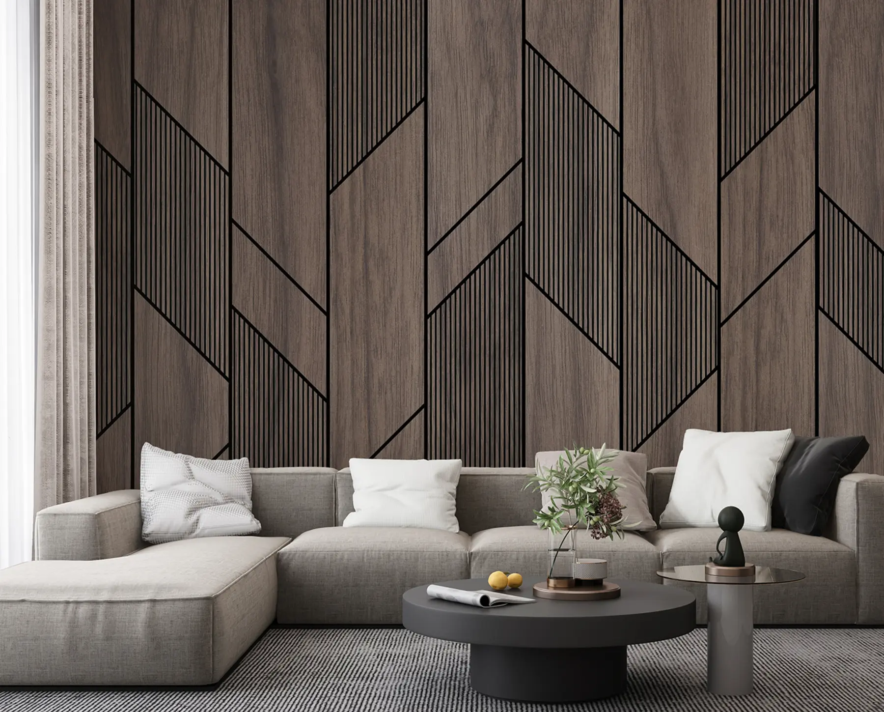 wall murals Геометријске плоче са текстуром дрвета u97427