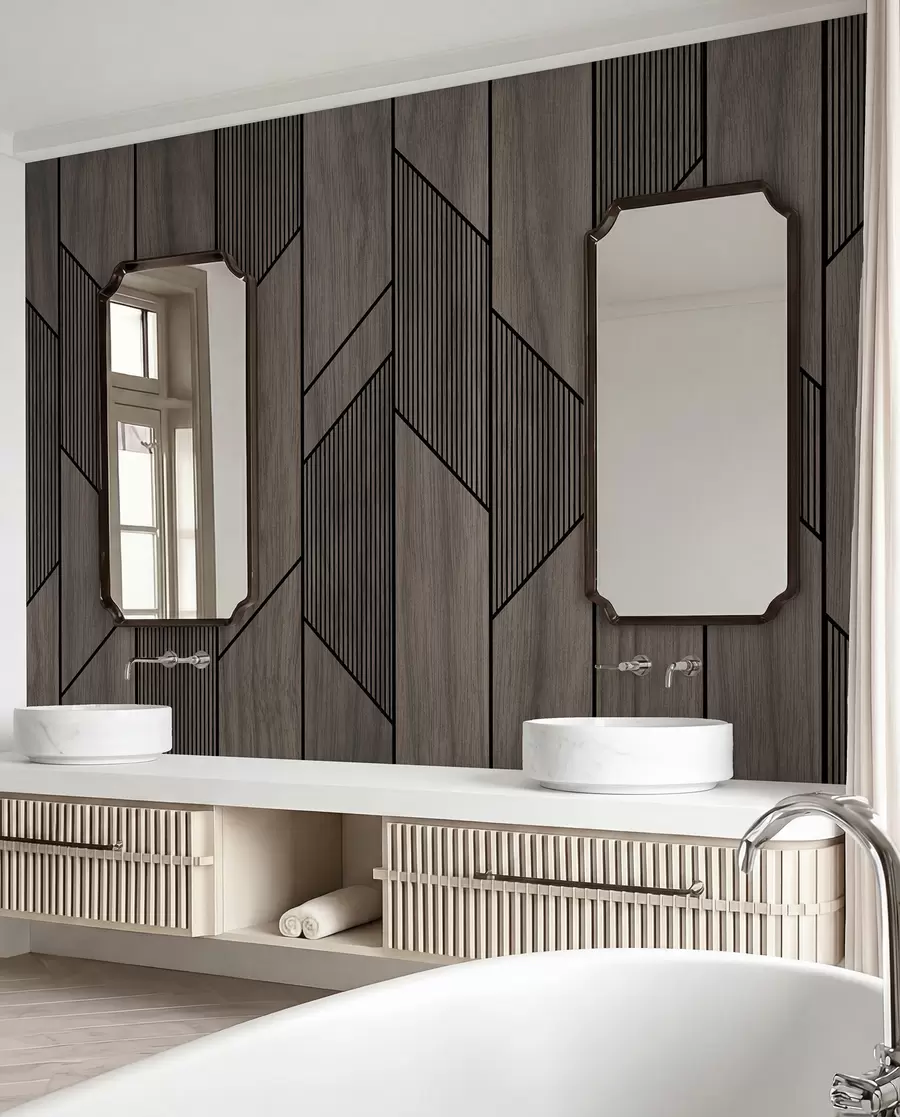 wall murals Геометријске плоче са текстуром дрвета u97427