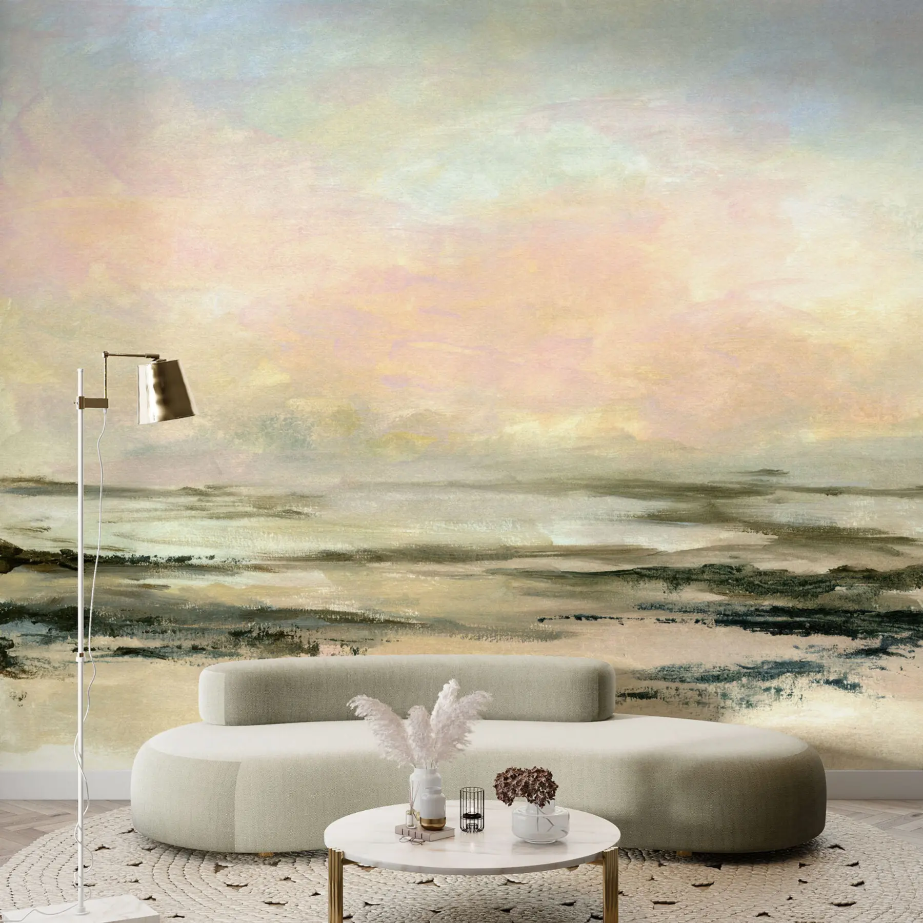 wall murals Залазак сунца на тропској плажи стилски минимализам и поткровље u97451