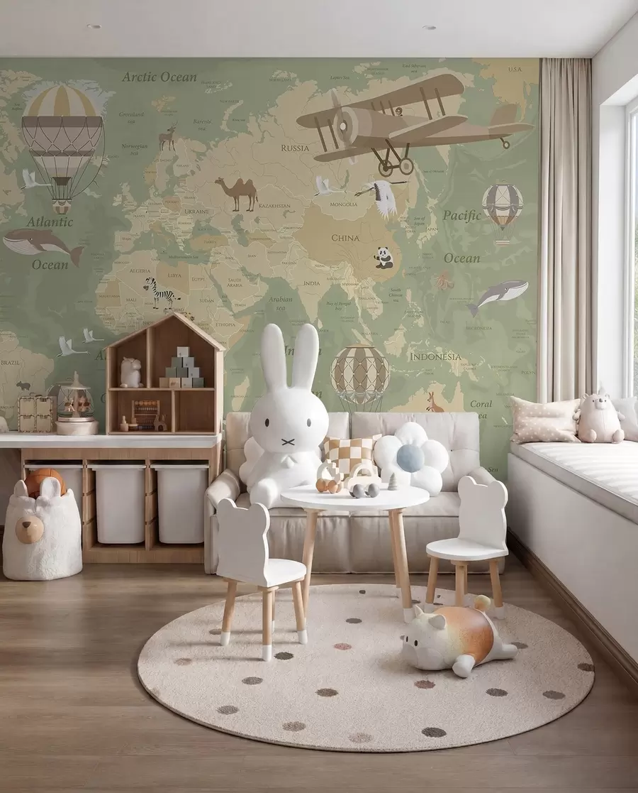 wall murals Atlas u žalfiji na engleskom u36066v2