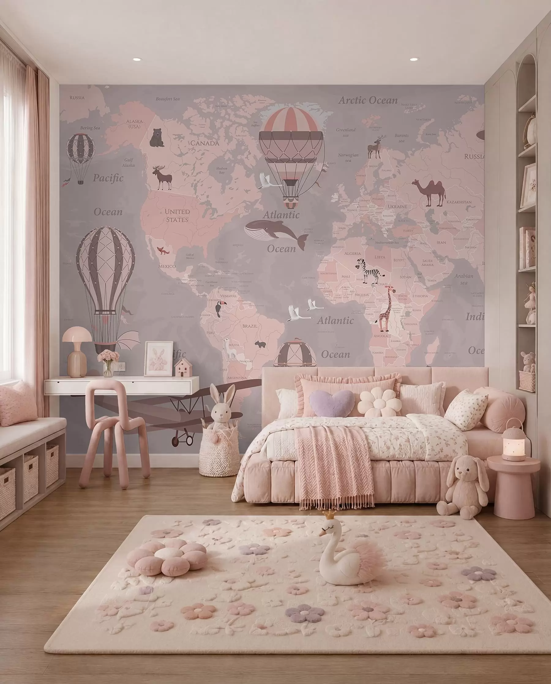 wall murals Ružičasti letovi na engleskom u36066v6