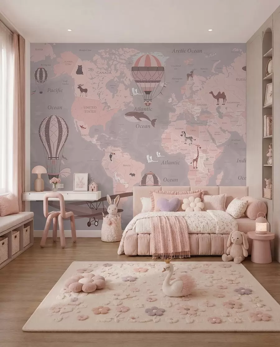 wall murals Ružičasti letovi na engleskom u36066v6