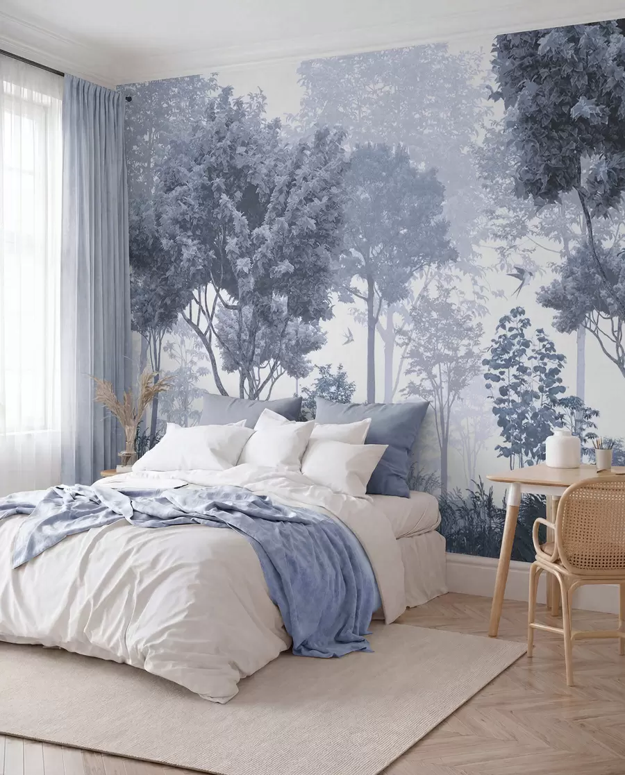 wall murals Чаробна шума у ​​плавом u72134v1