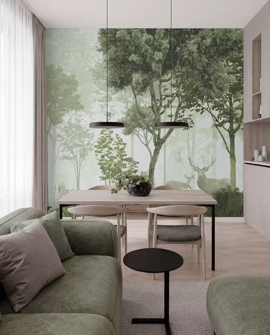 wall murals Šumska čistina u zelenom u72134v2