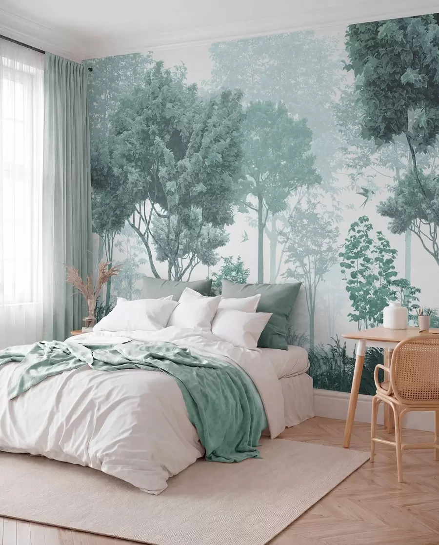 wall murals Чаробна шума тиркизне боје u72134v3