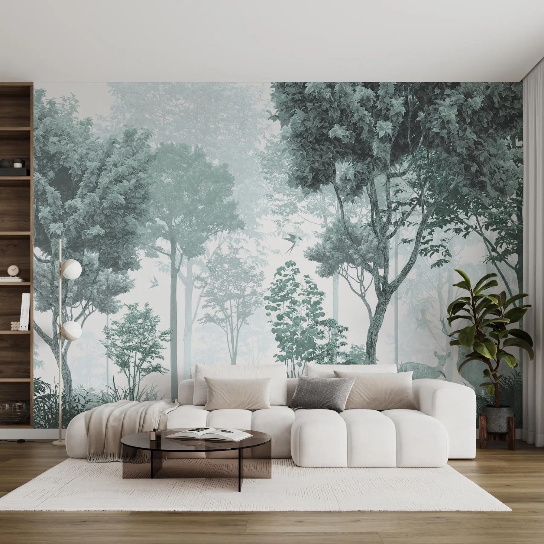 wall murals Чаробна шума тиркизне боје u72134v3