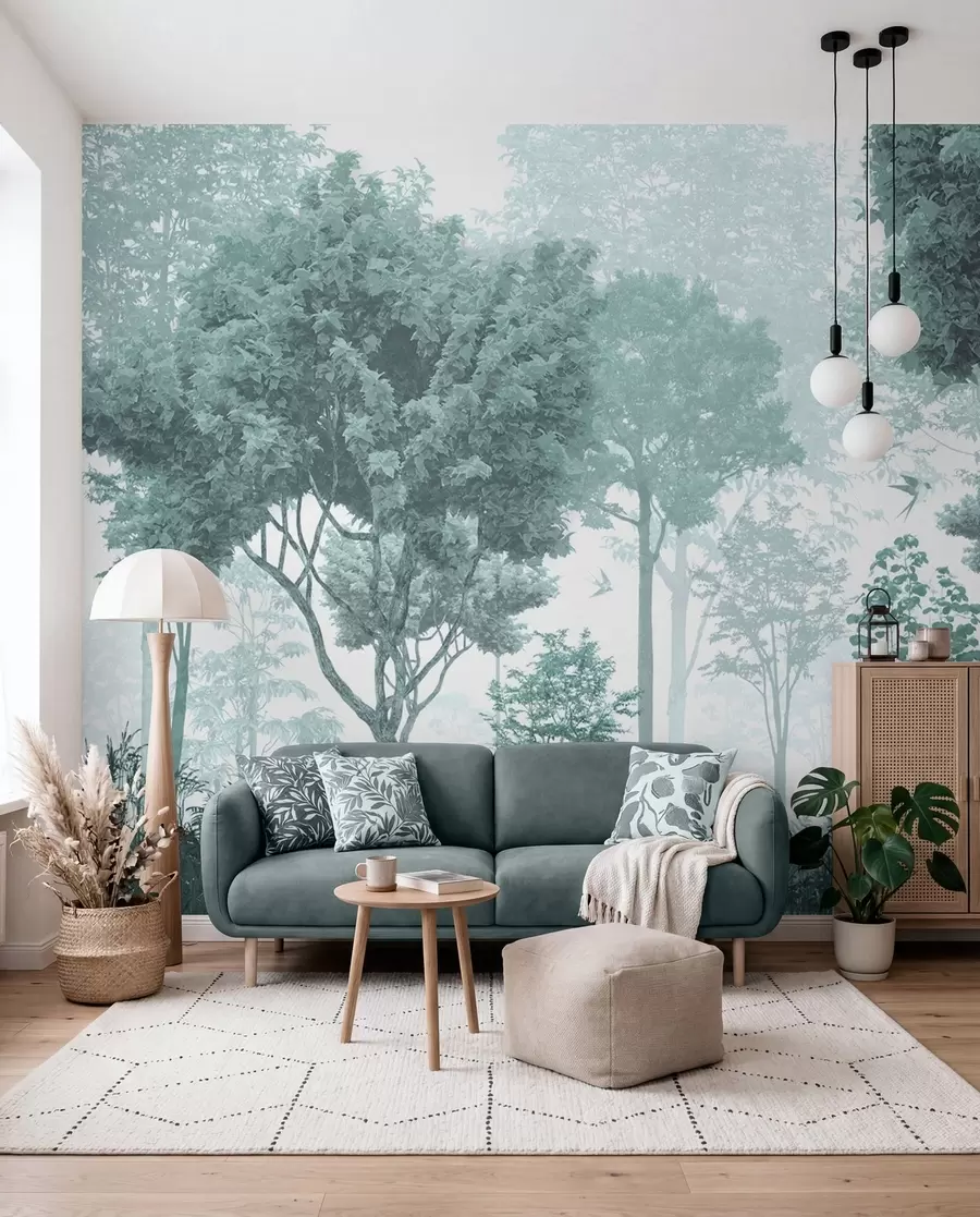 wall murals Чаробна шума тиркизне боје u72134v3