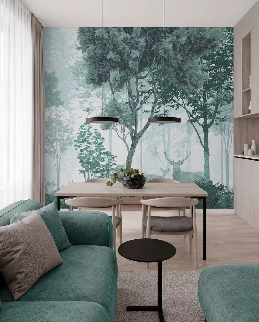 wall murals Чаробна шума тиркизне боје u72134v3