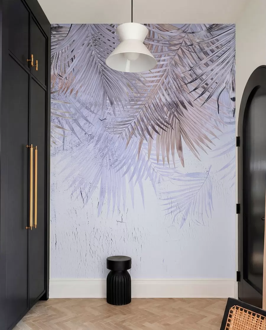 wall murals Љубичасти тропски листови у грунге стилу u93843v1