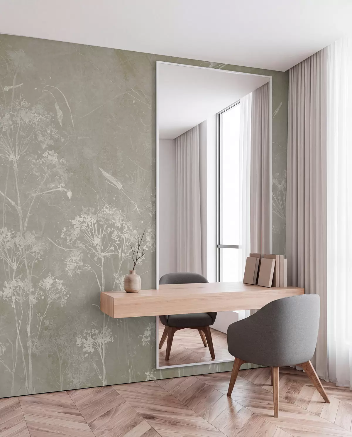 wall murals Livada na postaranoj sivoj u96551v2
