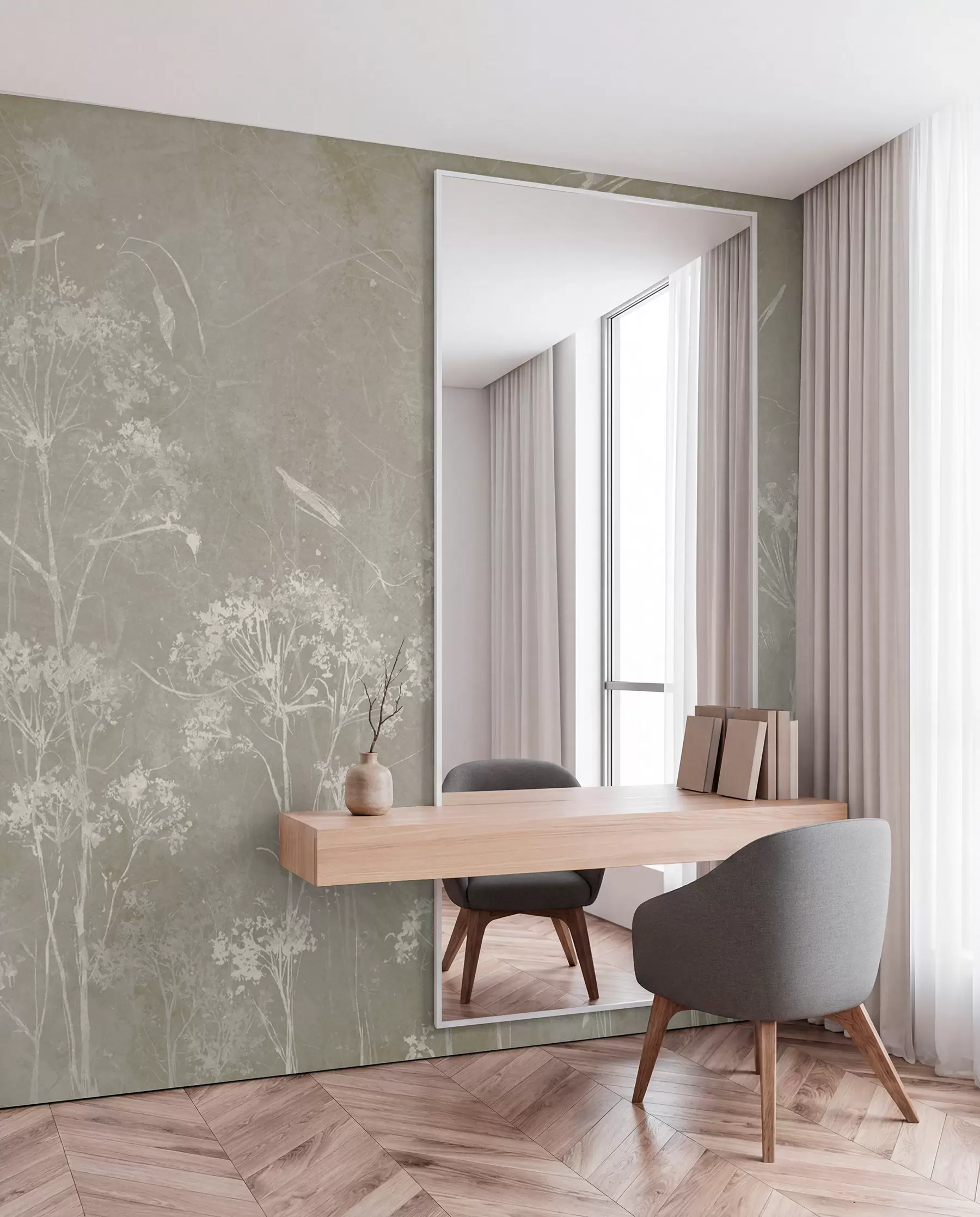 wall murals Livada na postaranoj sivoj u96551v2