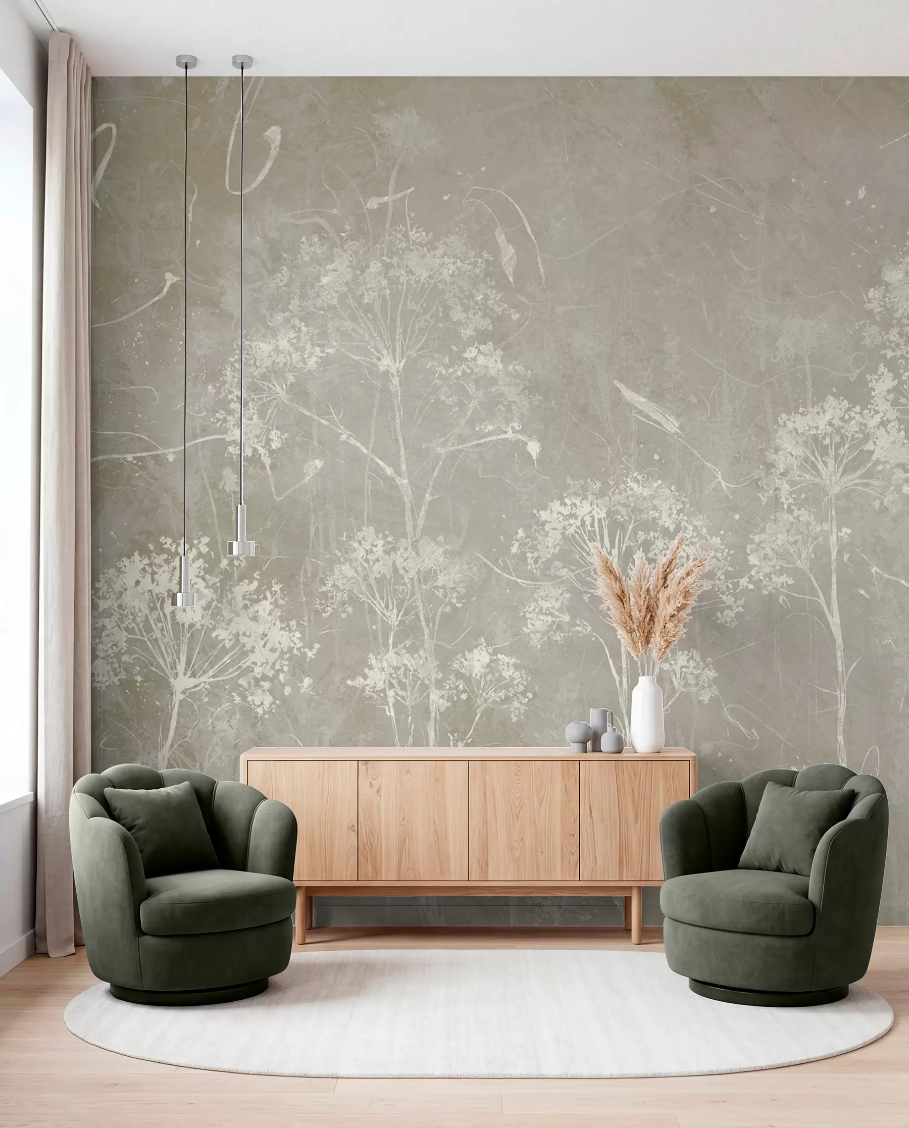 wall murals Livada na postaranoj sivoj u96551v2