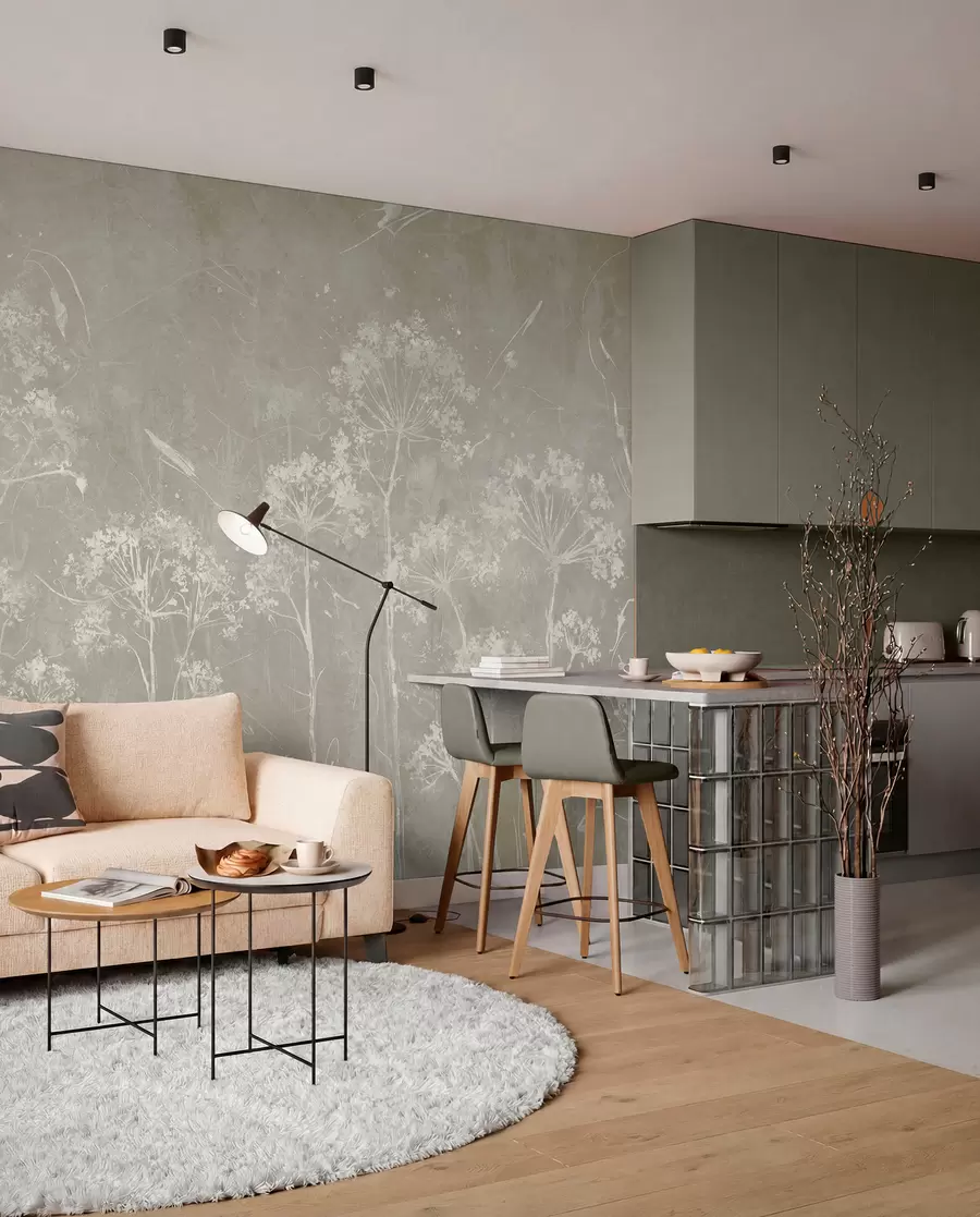 wall murals Livada na postaranoj sivoj u96551v2