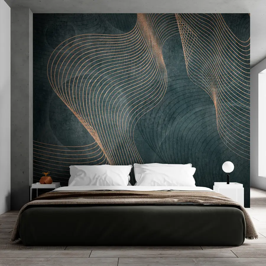 wall murals Зелене таласасте линије  u97469v1