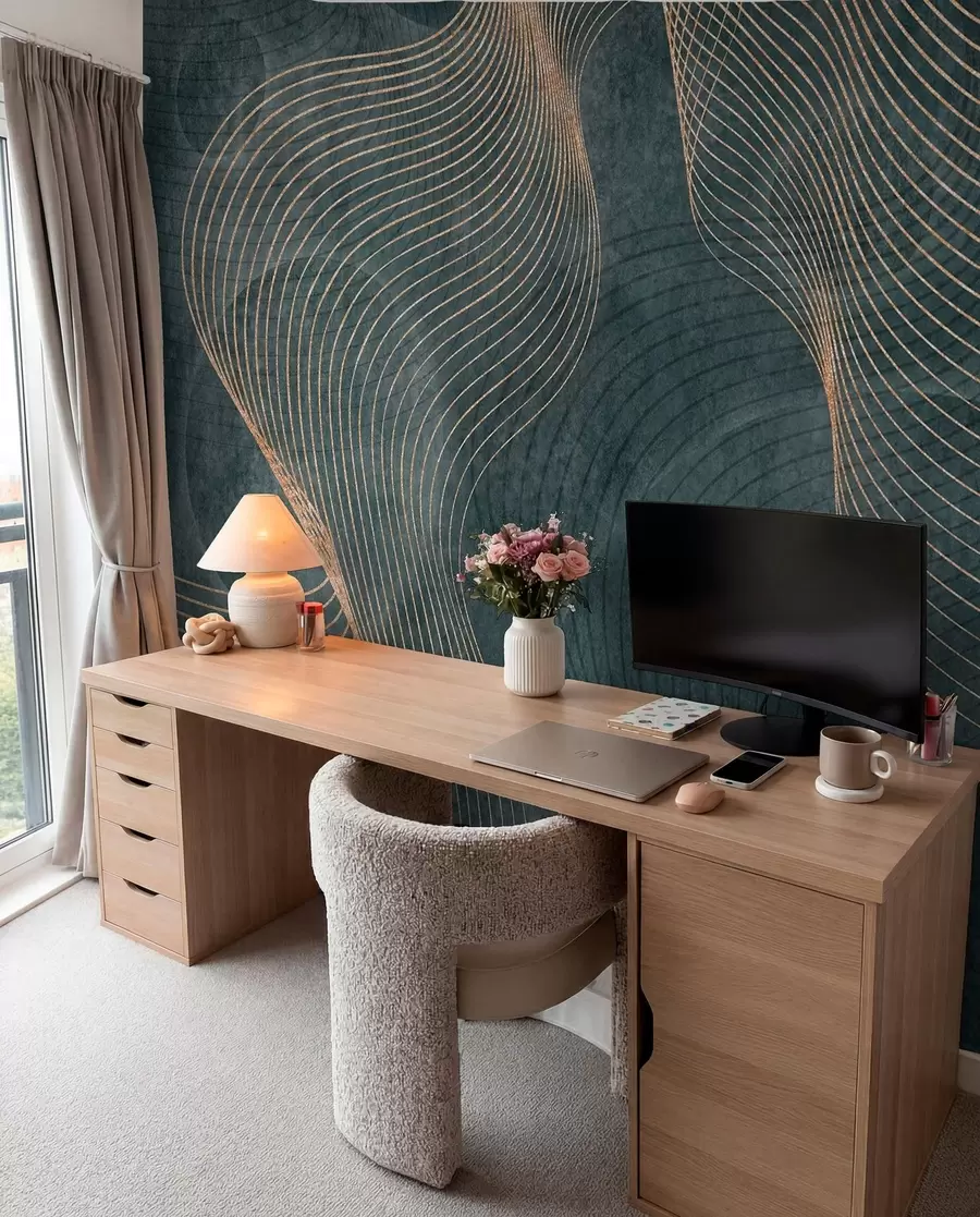 wall murals Зелене таласасте линије  u97469v1