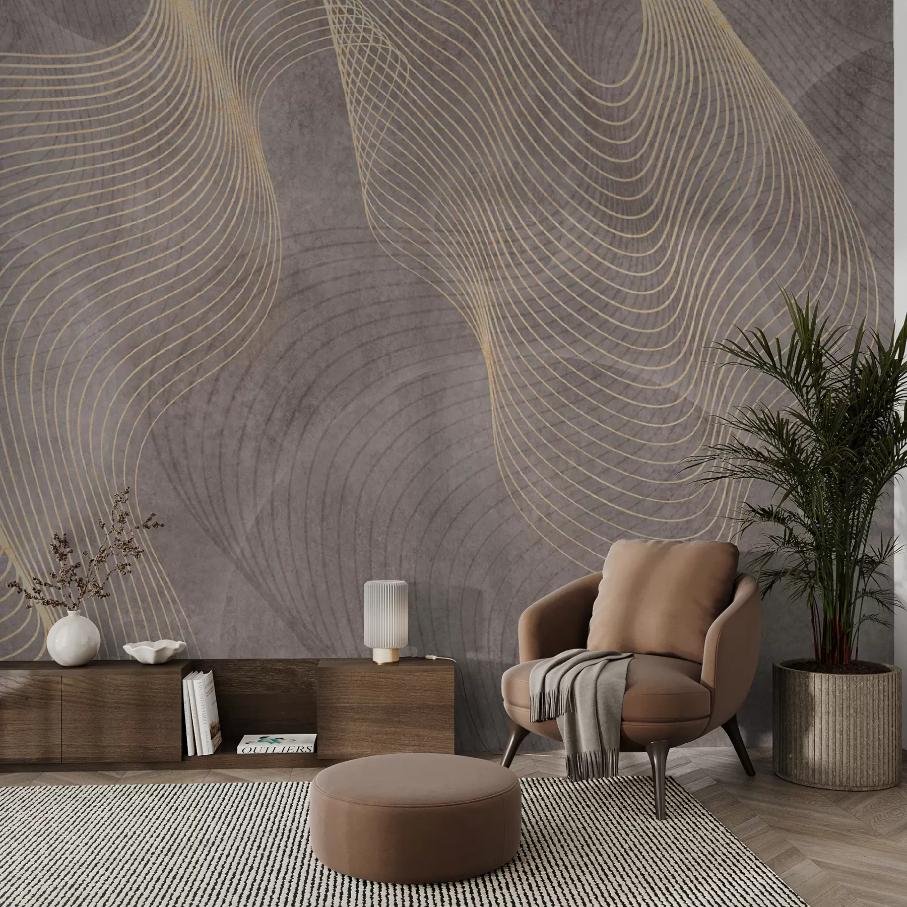 wall murals Таласасте линије у песку и беж u97469