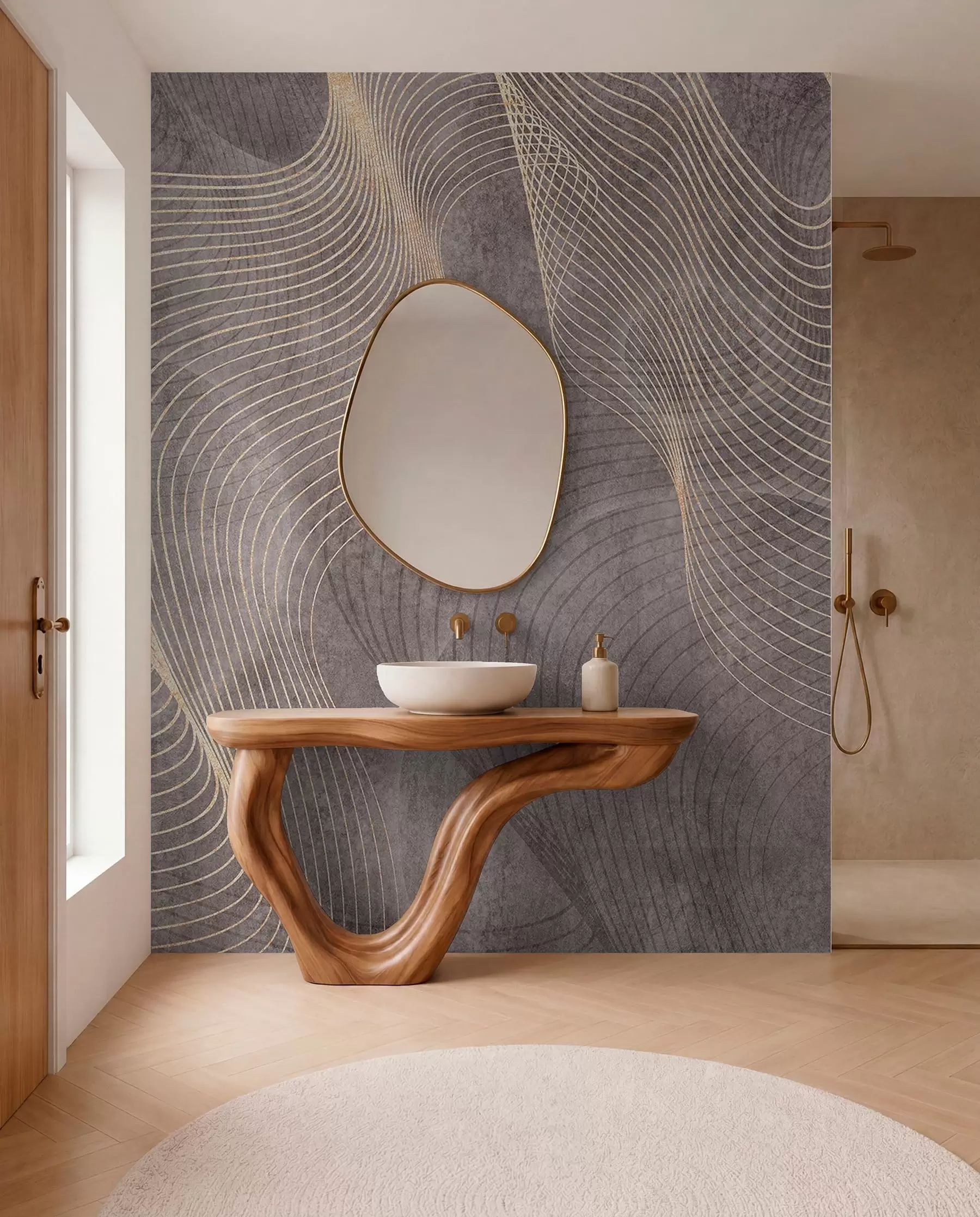 wall murals Таласасте линије у песку и беж u97469