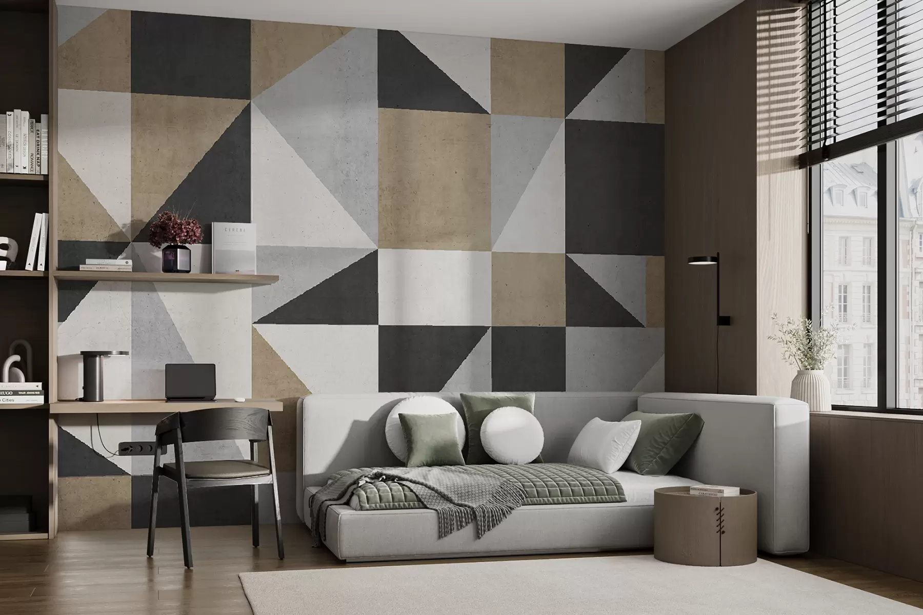 wall murals Геометријска апстракција на бетонском зиду u97643