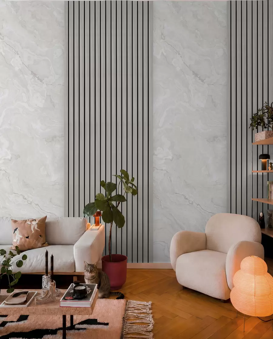 wall murals Mermer između letvica u97465