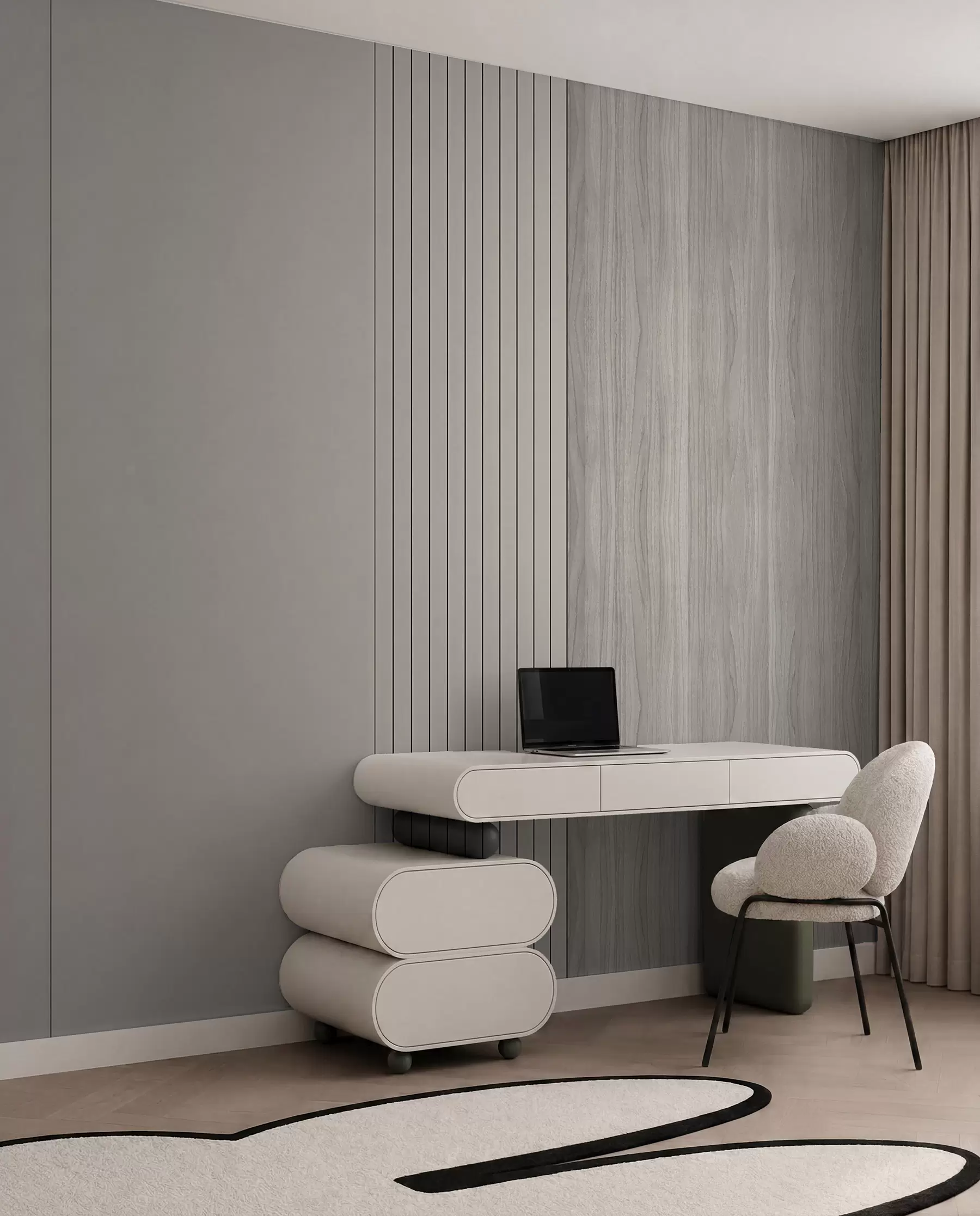 wall murals Панел са летвицама и дрветом u97549