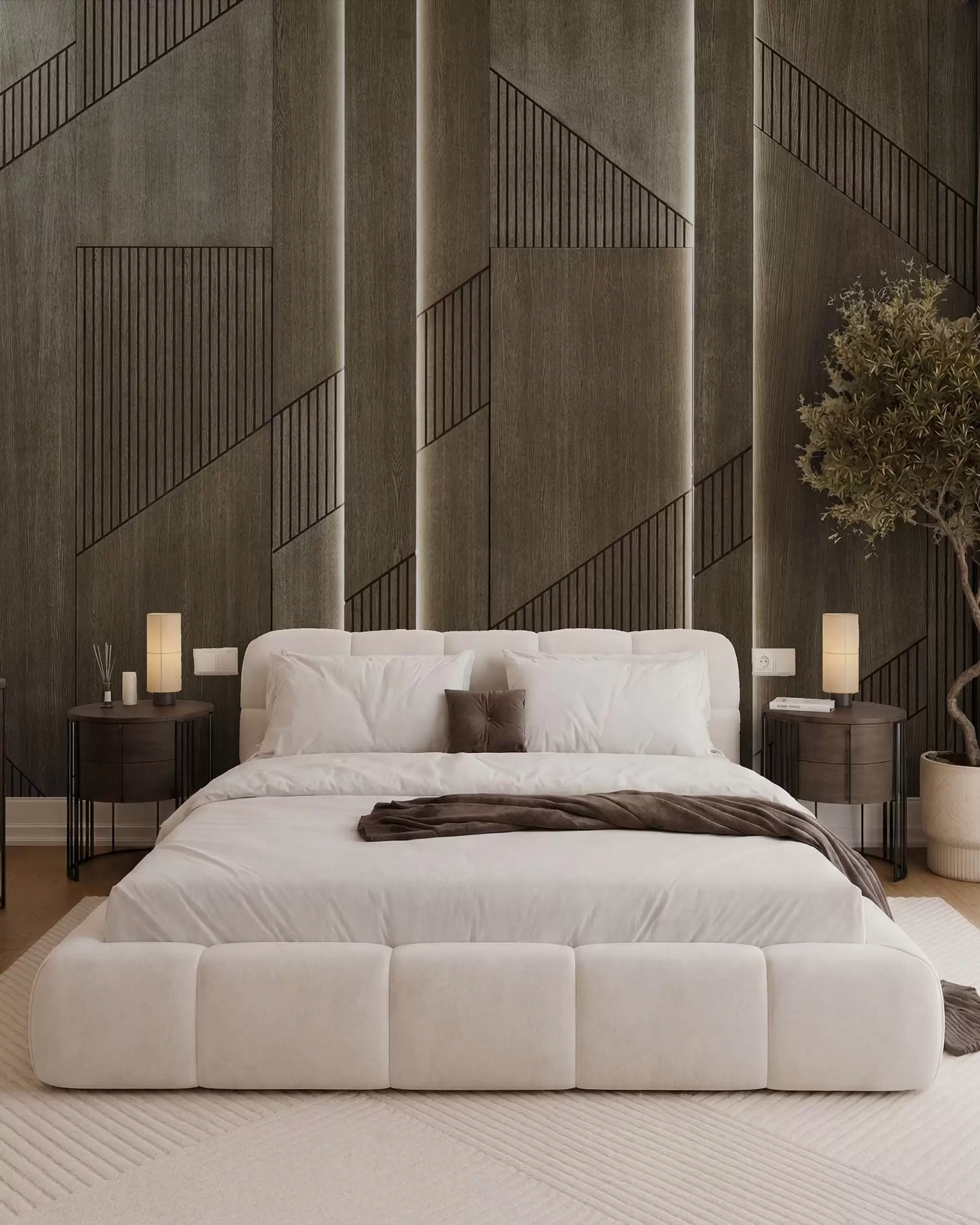 wall murals Drvene linije i uglovi u97555