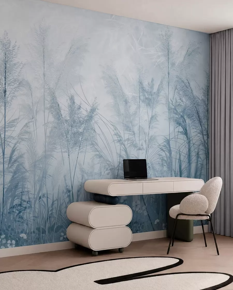 wall murals Високе биљке у пастелним бојама у плавим бојама u93903v1