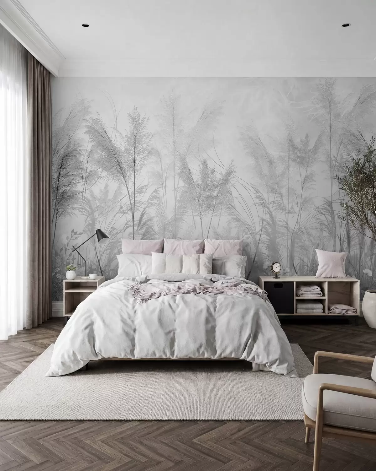 wall murals Livada u srebrnoj izmaglici u93903v4