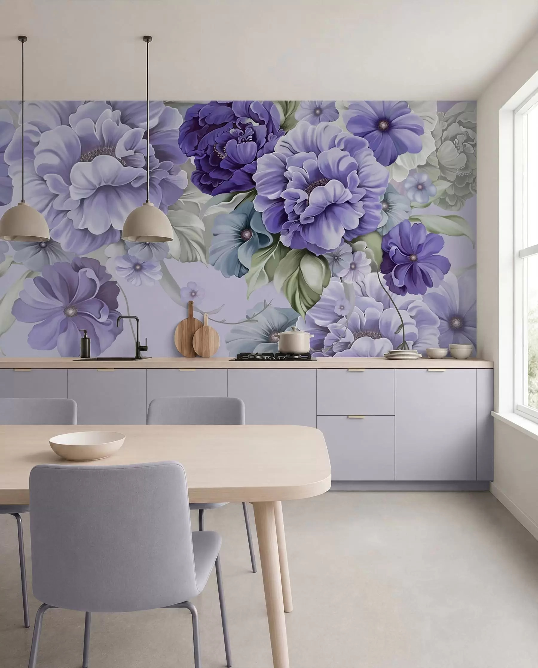 wall murals Деликатно плаво цвеће у плавим бојама u59900v2