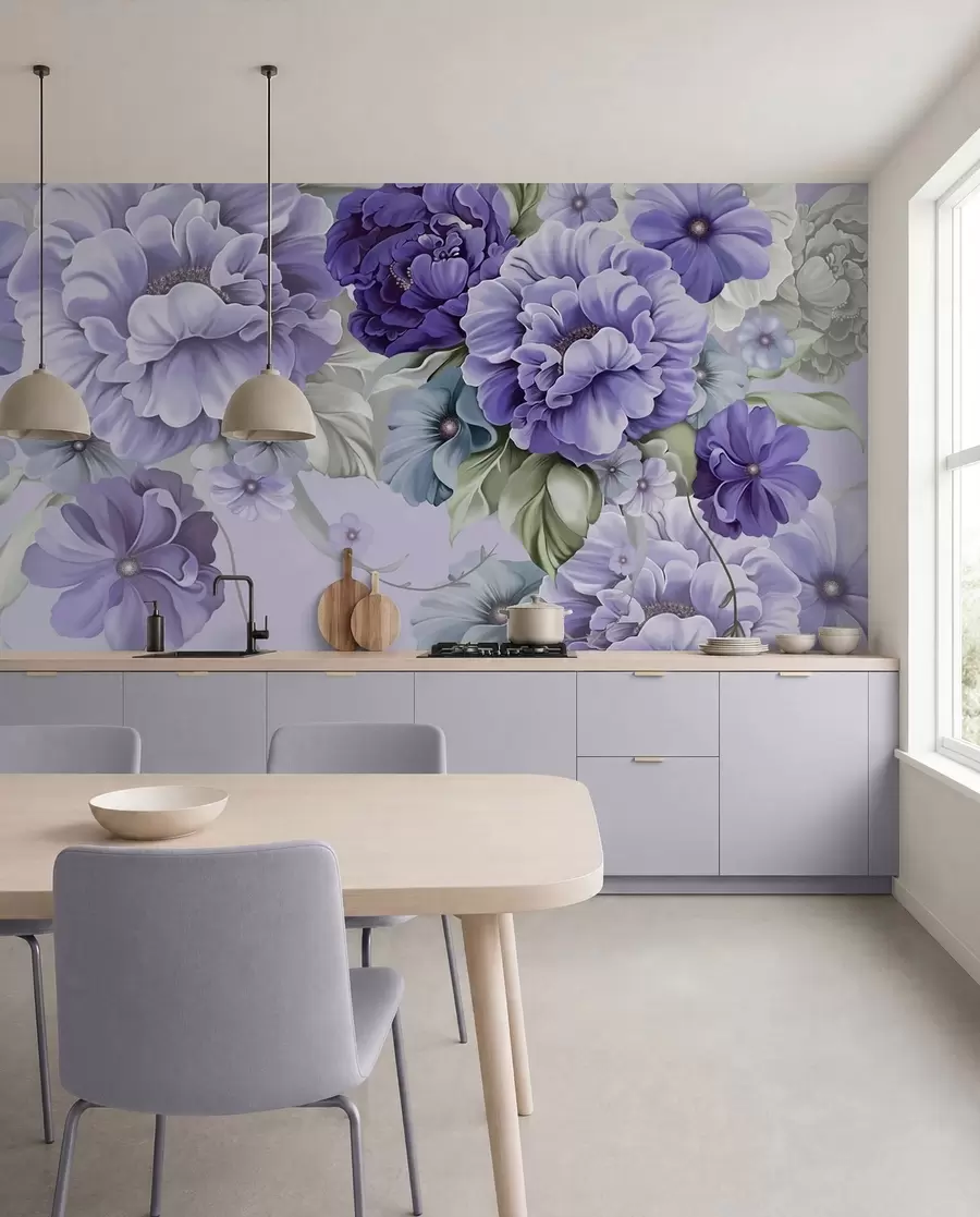 wall murals Деликатно плаво цвеће у плавим бојама u59900v2