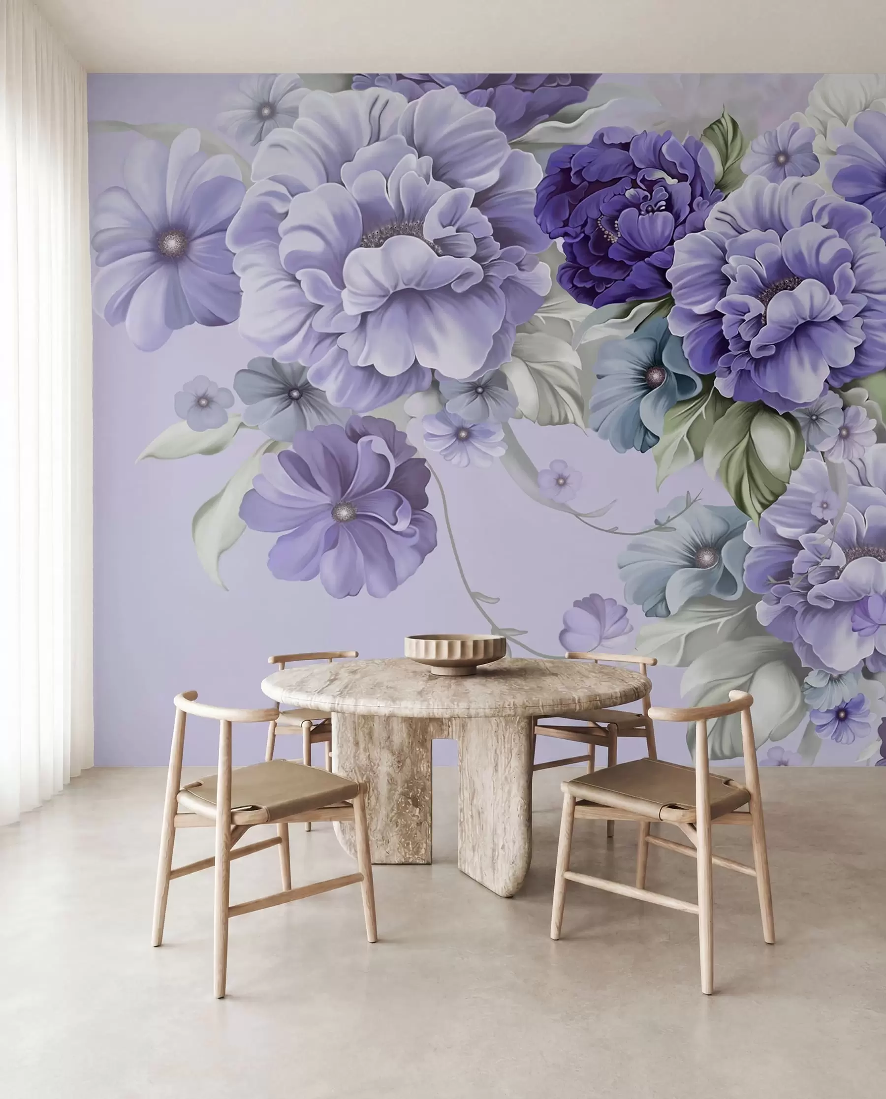 wall murals Деликатно плаво цвеће у плавим бојама u59900v2