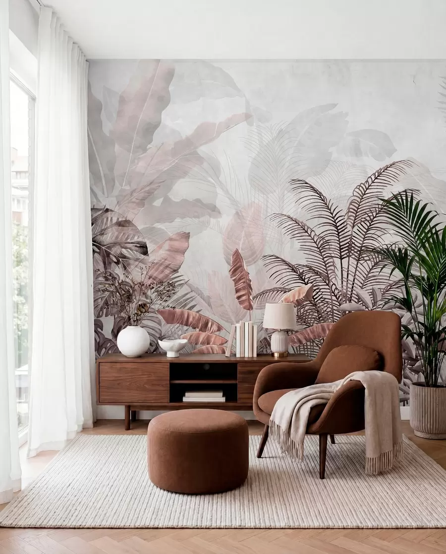 wall murals Džungla u ružičastosmeđoj u71284v2
