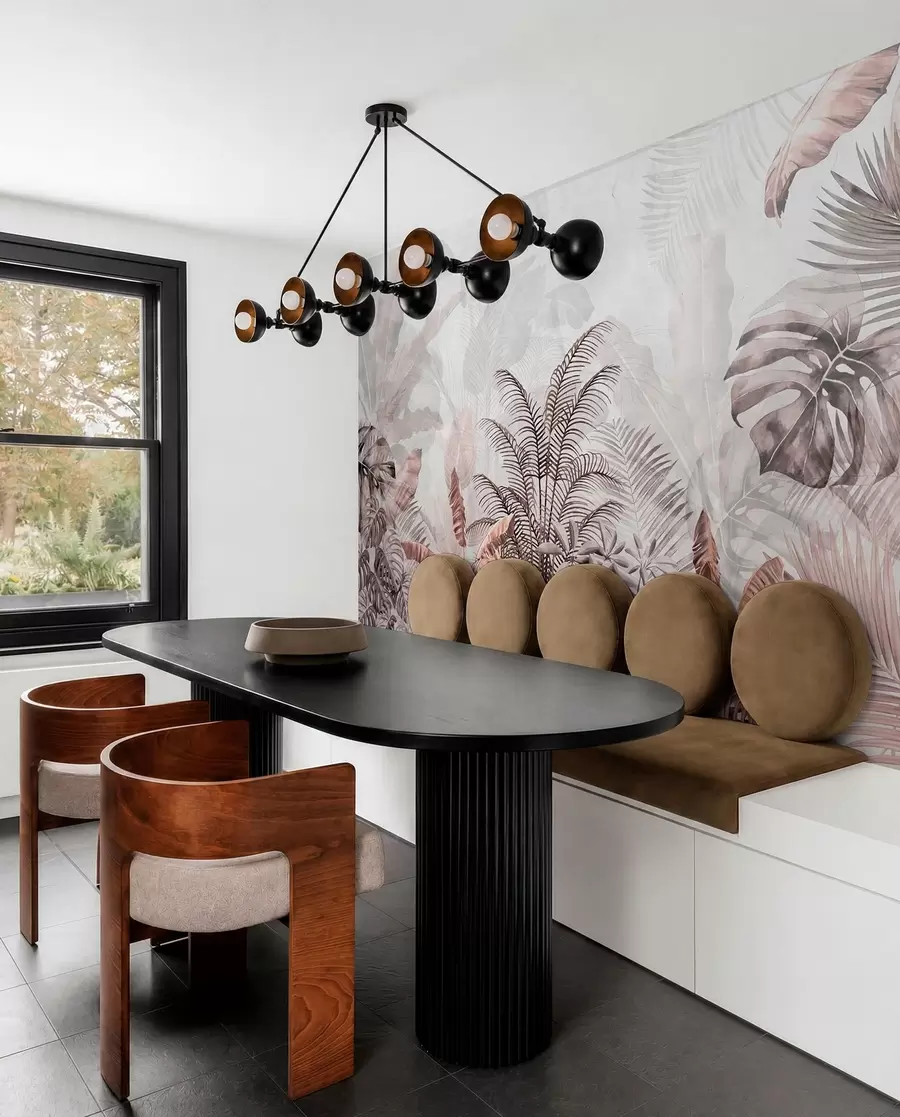 wall murals Палме у сивој боји у сиво-браон бојама u71284v2