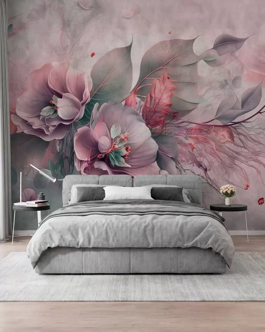 wall murals Slojevi latica u boji sljeza u93930v2