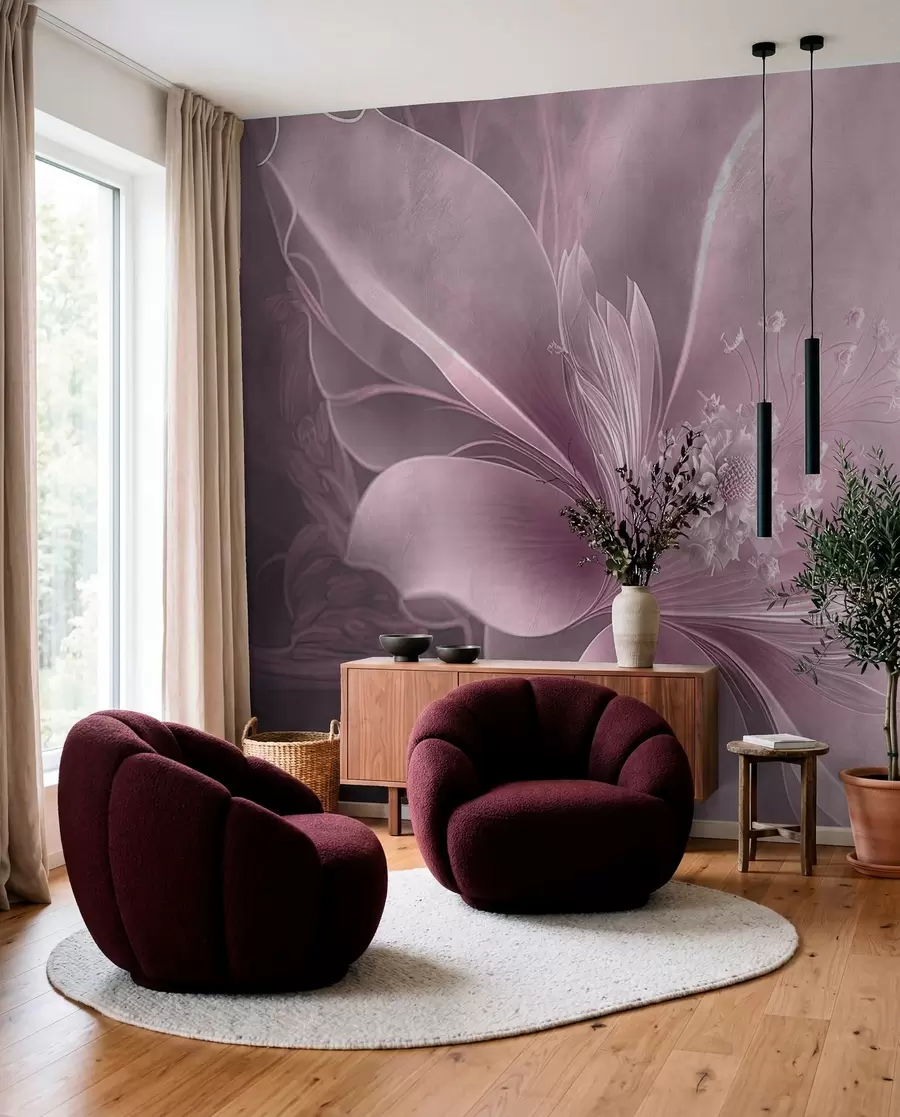 wall murals Veo slezovih latica u93944v2
