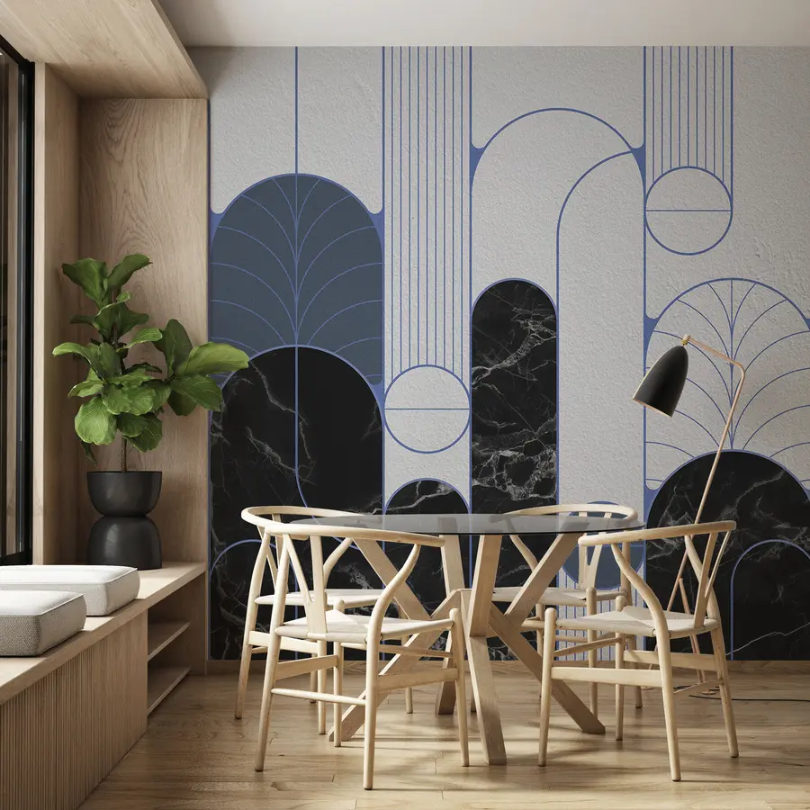 wall murals Лукови у стилу Арт Децо у плавим бојама u73101v1