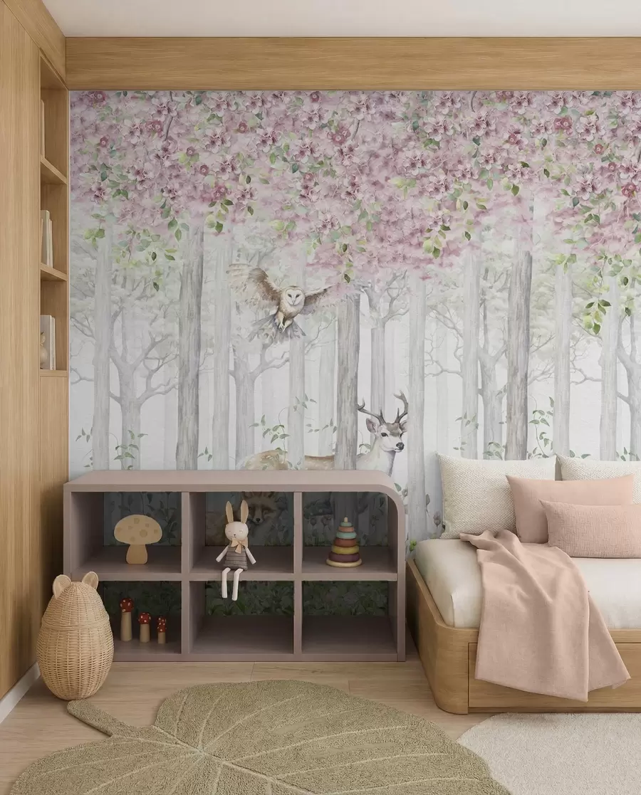 wall murals Cvjetna šuma u izmaglici u97614
