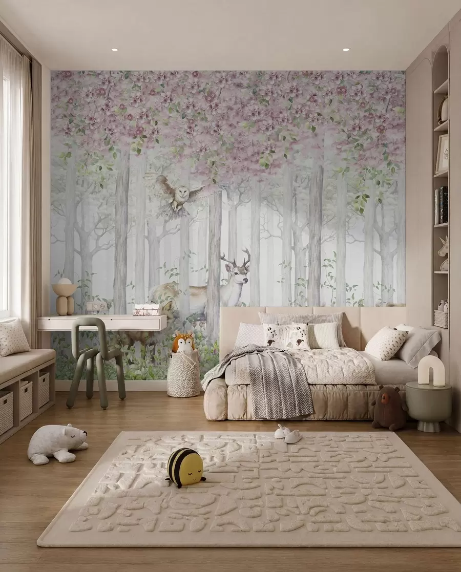 wall murals Cvjetna šuma u izmaglici u97614