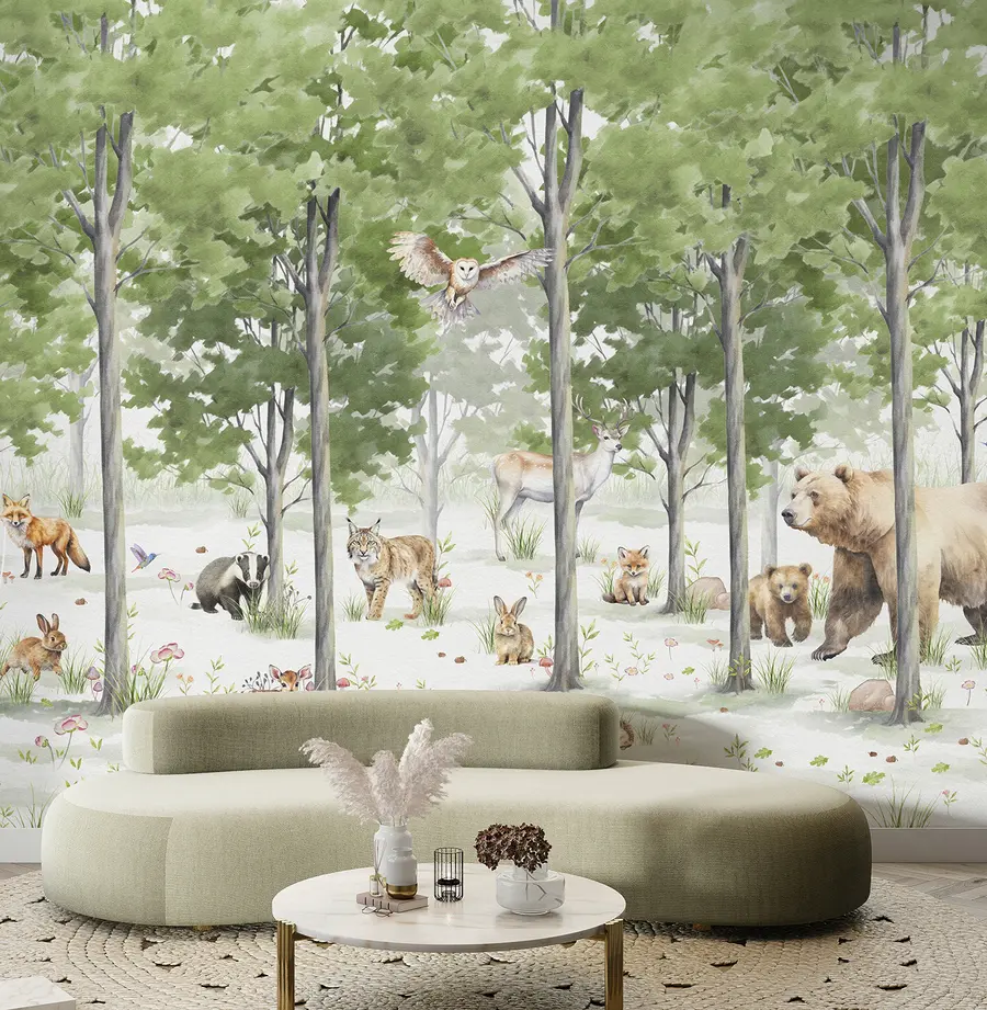 wall murals Шума са животињама u97741