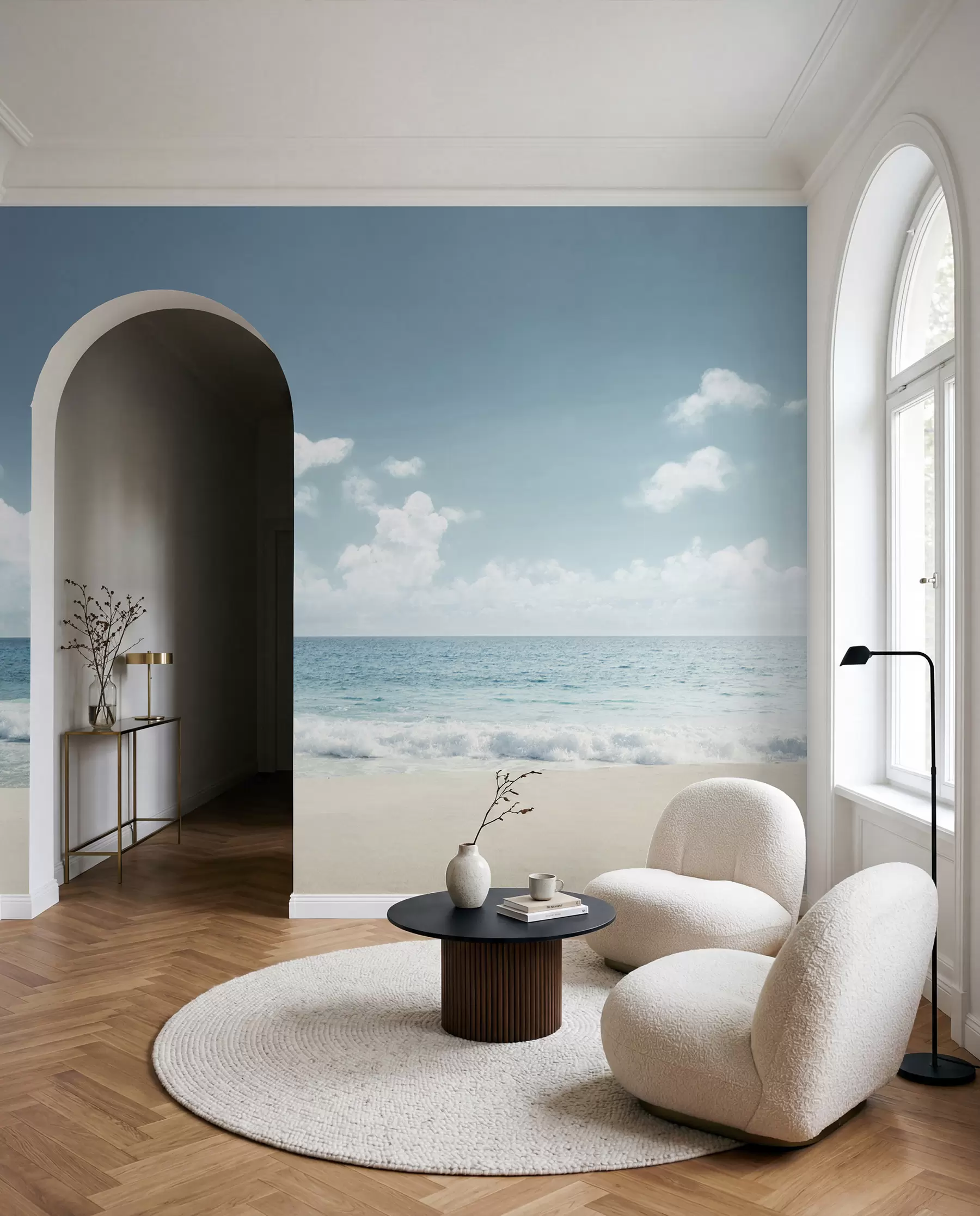 wall murals Otvoreno more u svijetloplavoj u97884