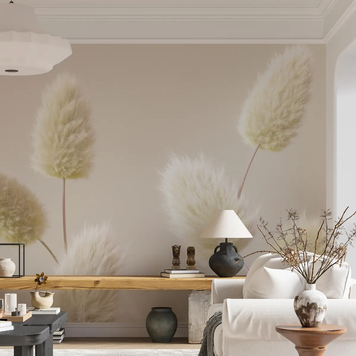 wall murals Модерно беж сушено цвеће у бохо стилу u98432v1