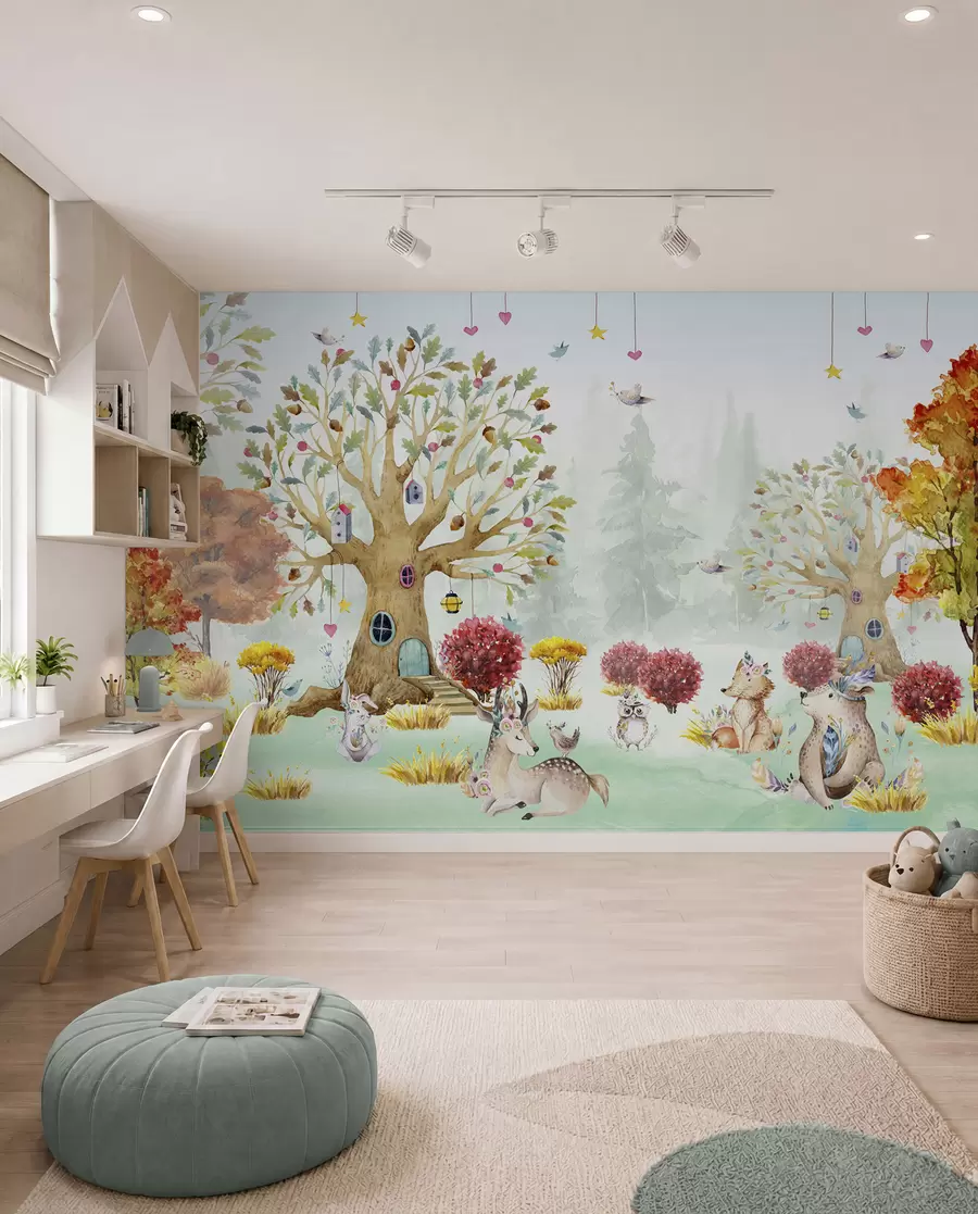 wall murals Шума са животињама u98499