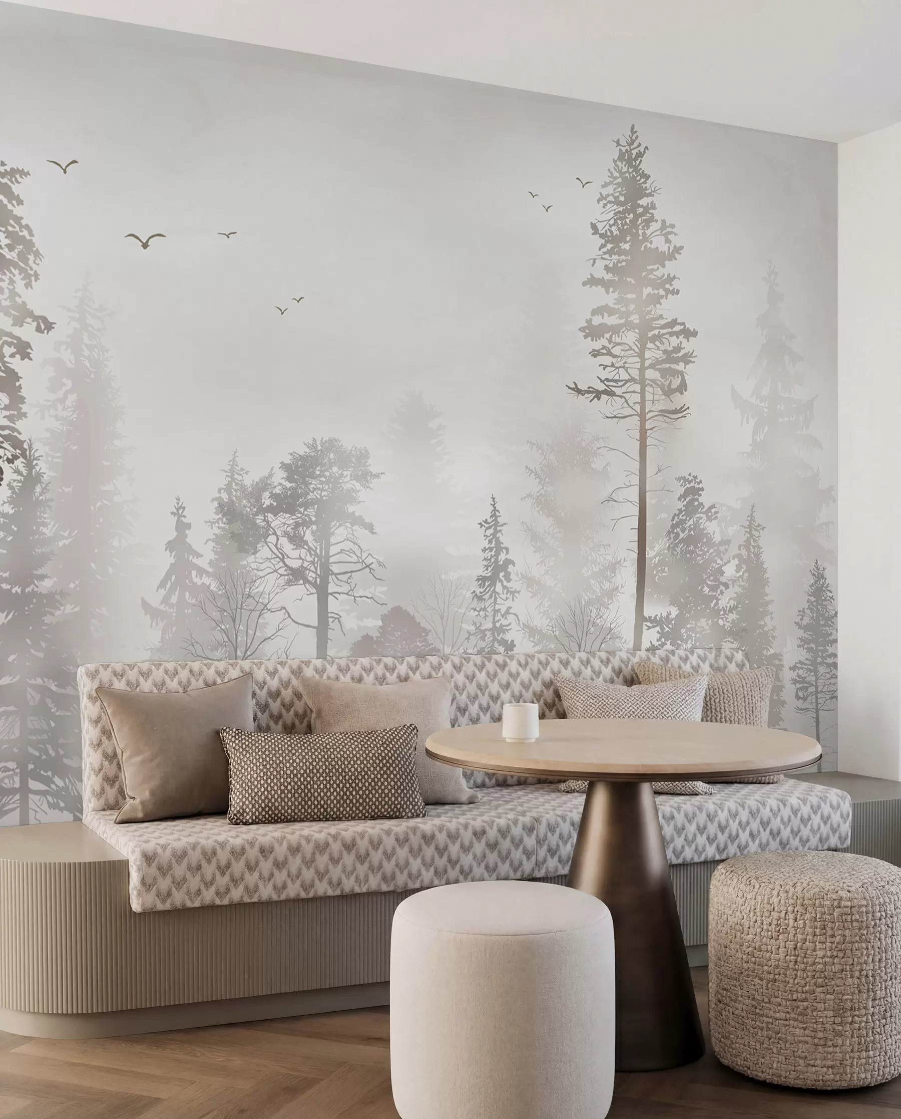 wall murals Borovi u bisernim tonovima u98508