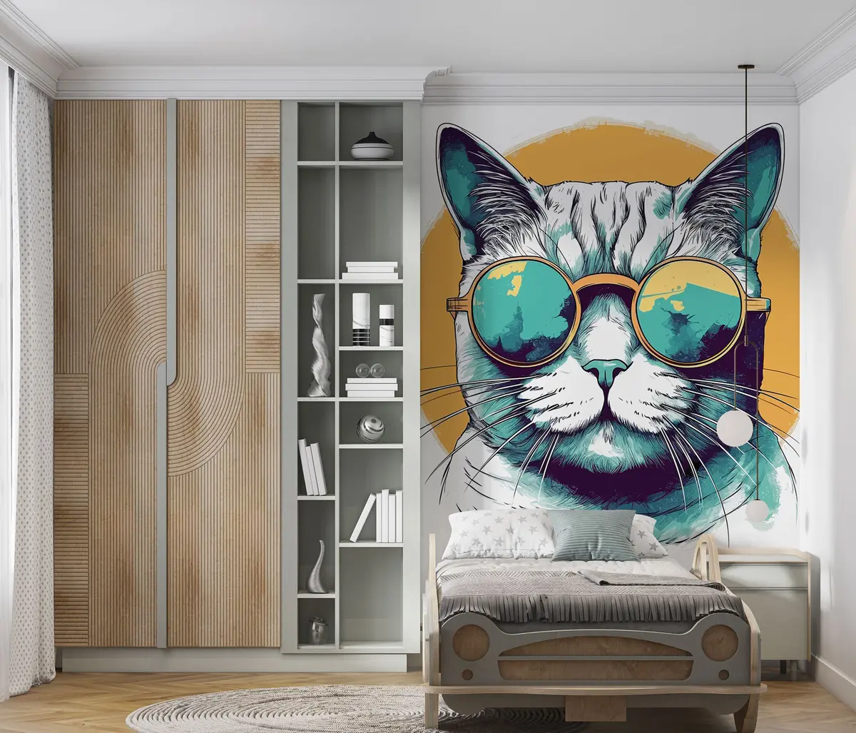 wall murals Mačka sa zlatnim naočarima u98179