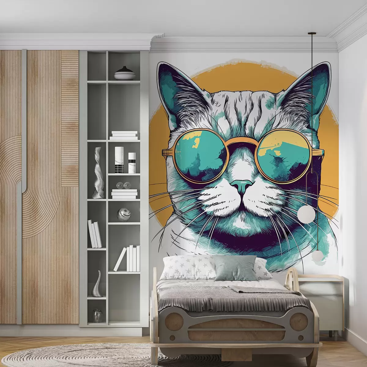 wall murals Mačka sa zlatnim naočarima u98179