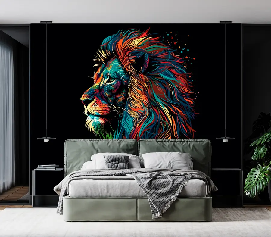 wall murals Шарена глава лава у поп арт стилу u98185