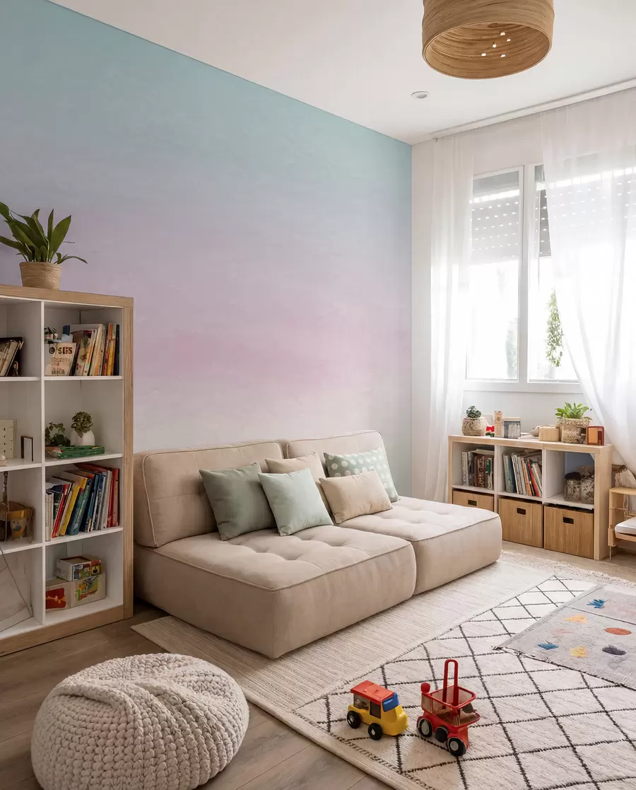 wall murals Prelaz iz ružičaste u plavu u98238